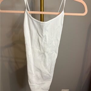 Mono B White Ribbed Bodysuit